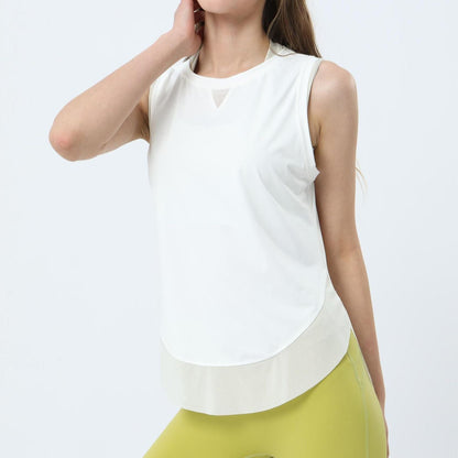 Breathable Mesh Panel Tank Top