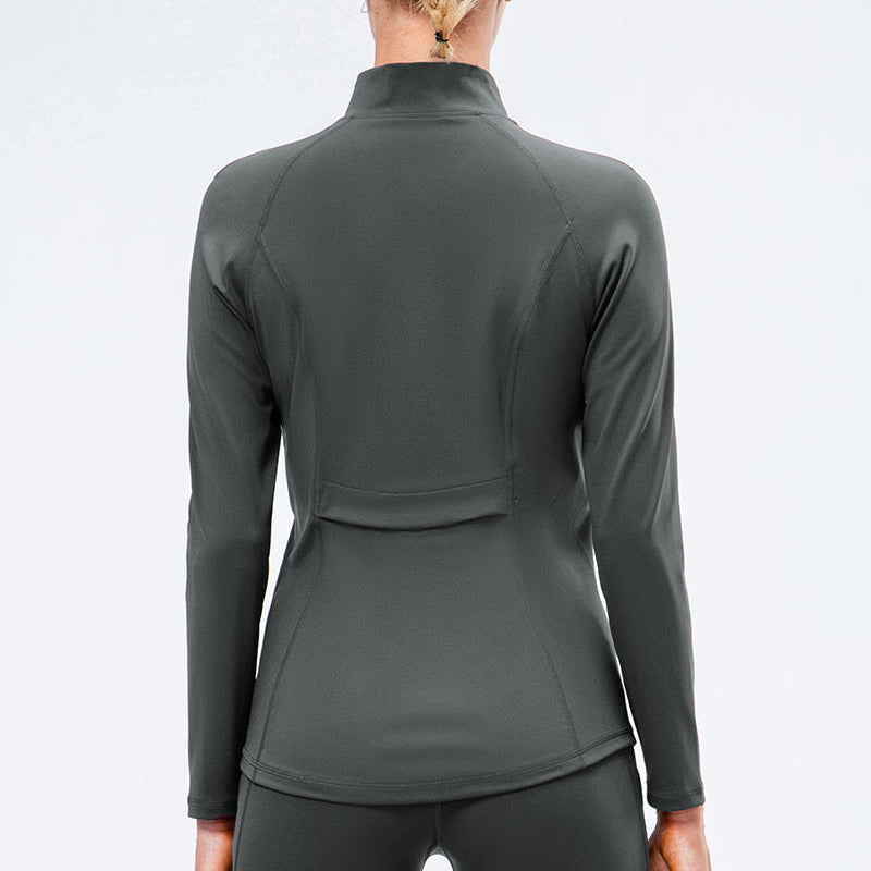 High Collar Full Zip Fleece Lined Track Jacket