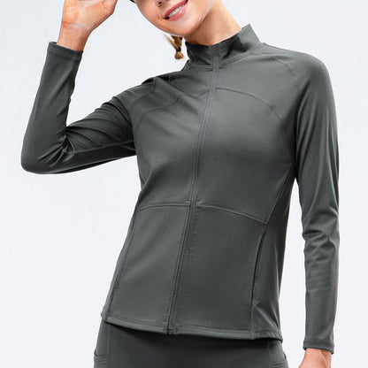 High Collar Full Zip Fleece Lined Track Jacket