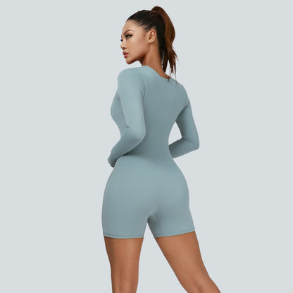 Square Neckline Long Sleeves Romper