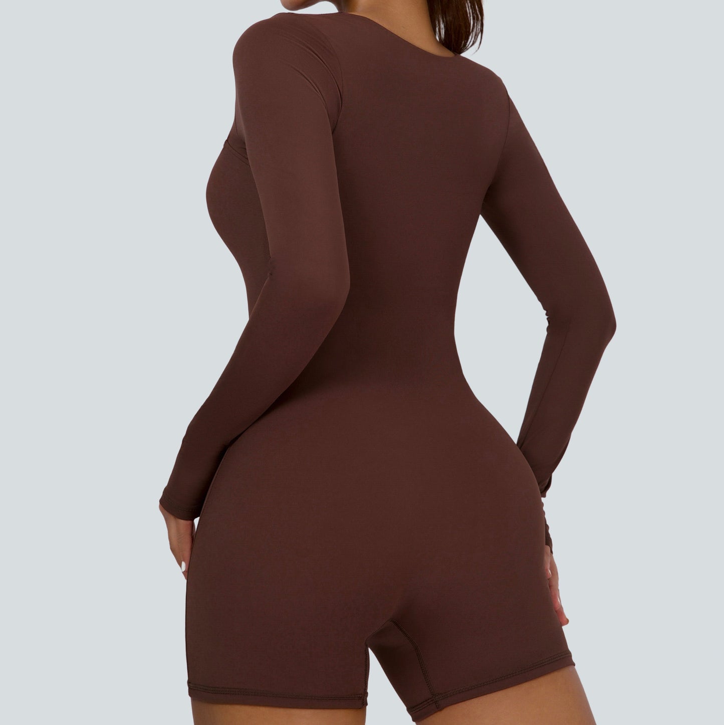 Square Neckline Long Sleeves Romper