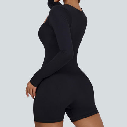 Square Neckline Long Sleeves Romper