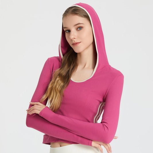 Contrast Trim Long Sleeve Hoodie