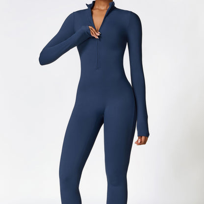 Fleece-Lined Half-Zip Active Jumpsuit