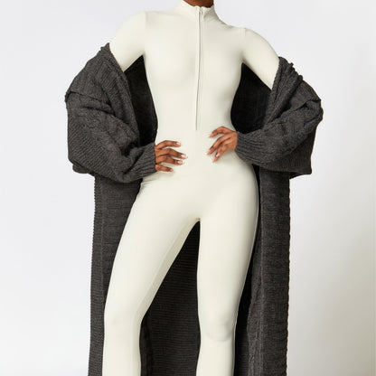 Fleece-Lined Half-Zip Active Jumpsuit