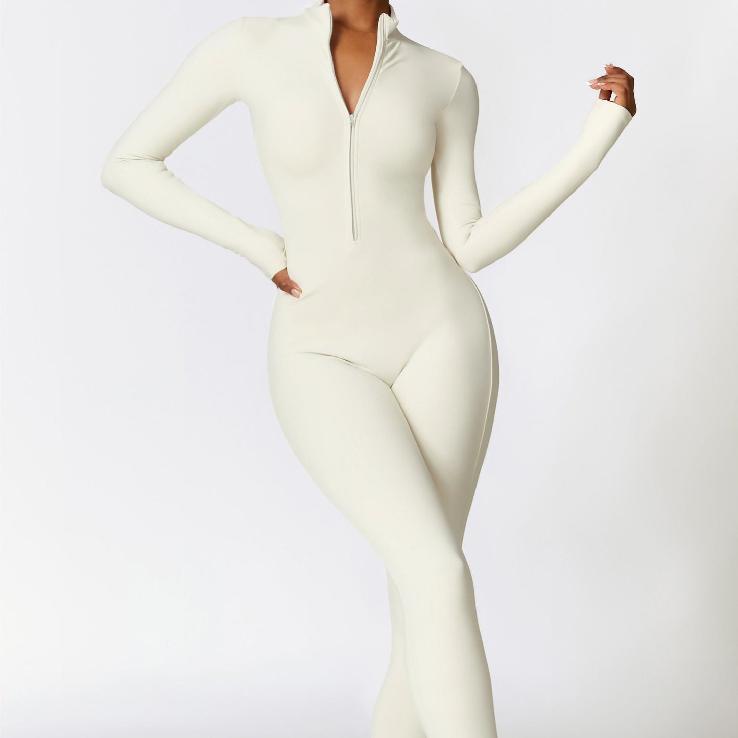 Fleece-Lined Half-Zip Active Jumpsuit