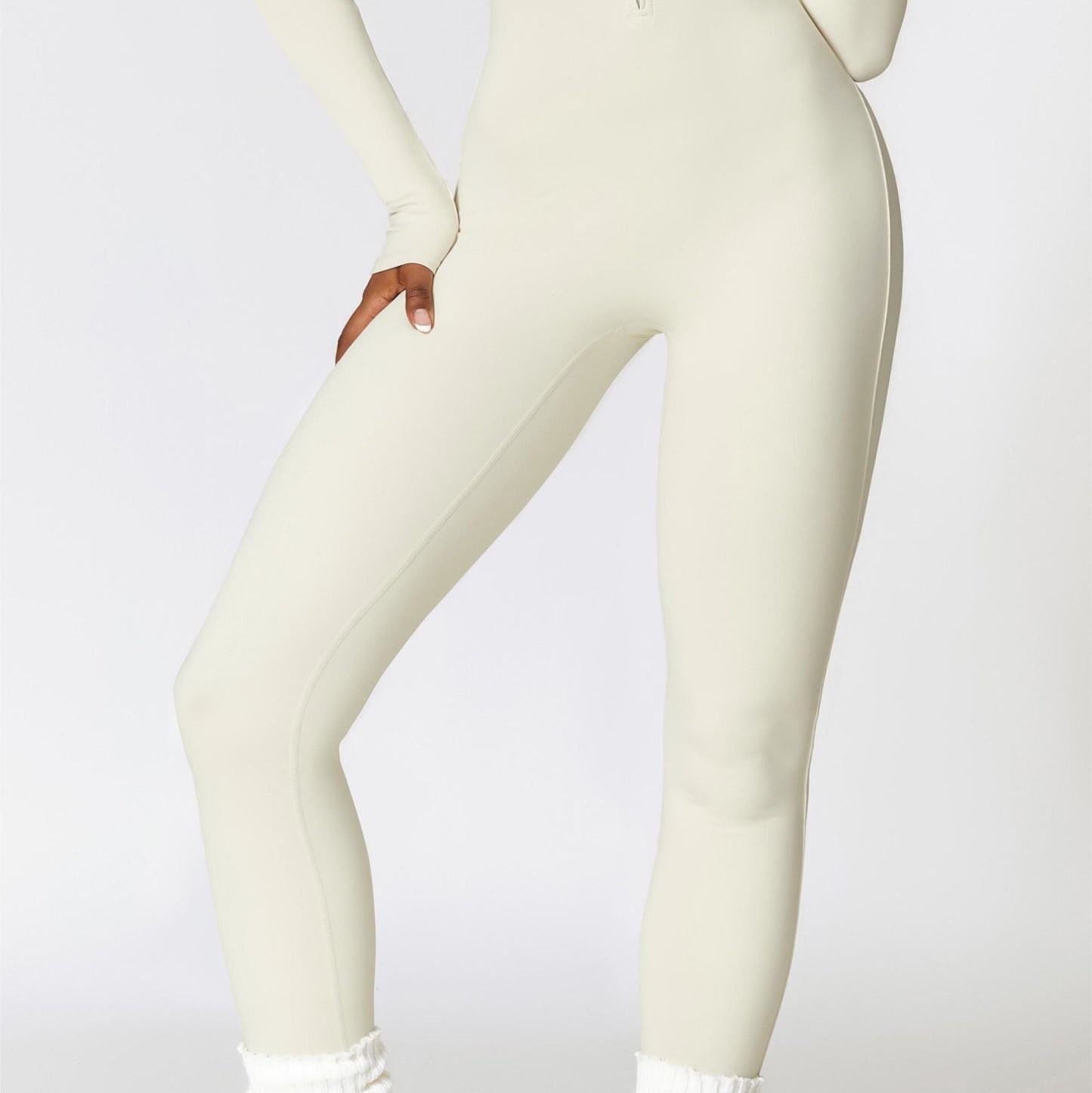 Fleece-Lined Half-Zip Active Jumpsuit