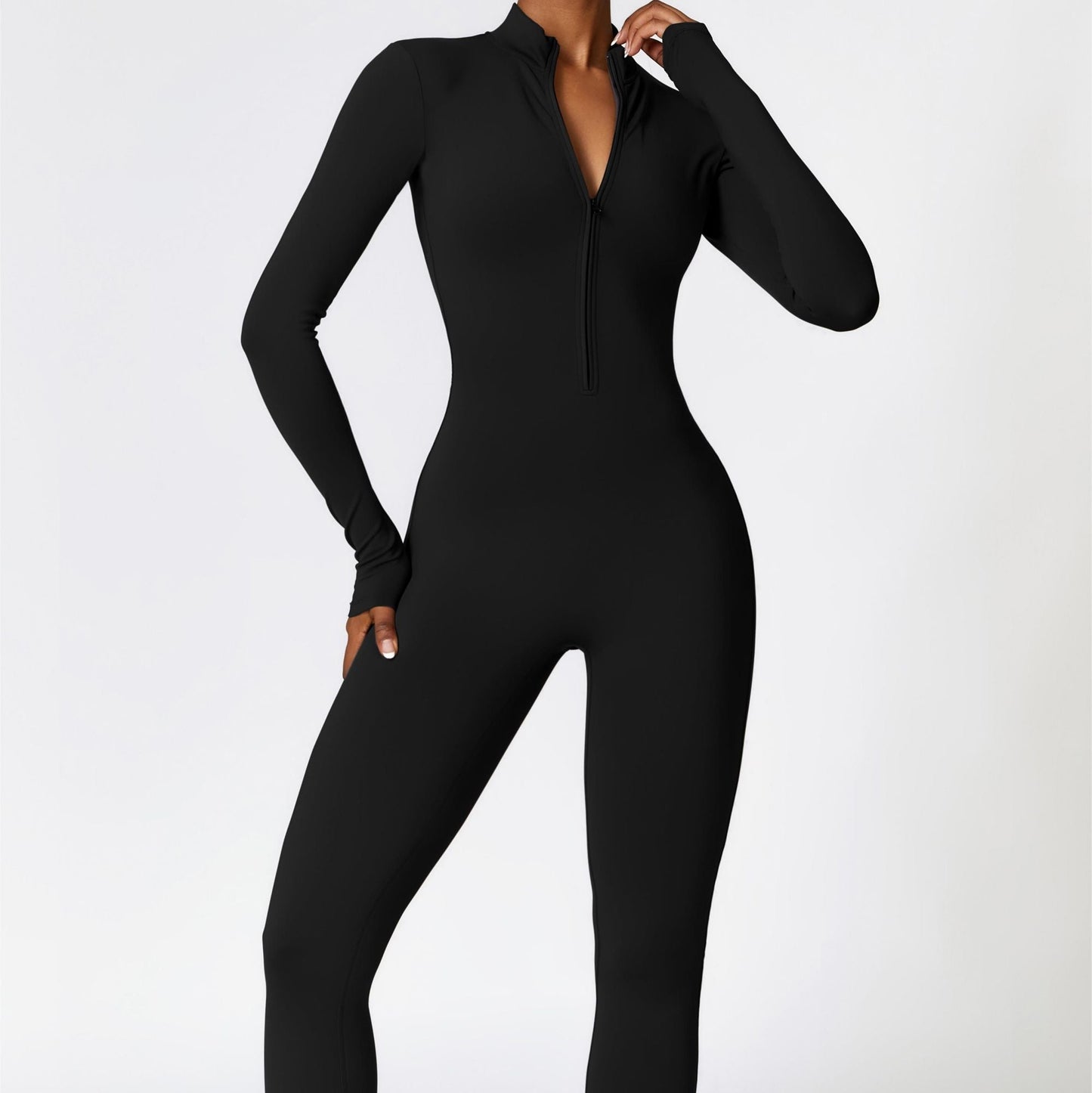Fleece-Lined Half-Zip Active Jumpsuit
