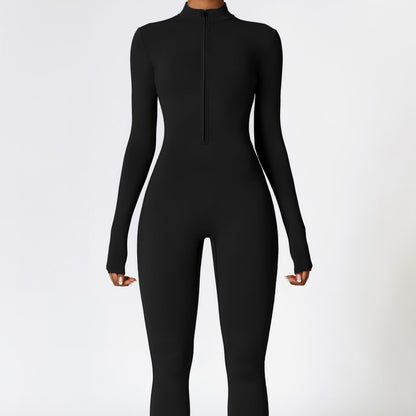 Fleece-Lined Half-Zip Active Jumpsuit