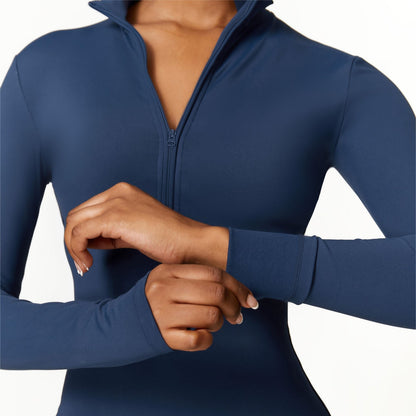 Fleece-Lined Half-Zip Active Jumpsuit