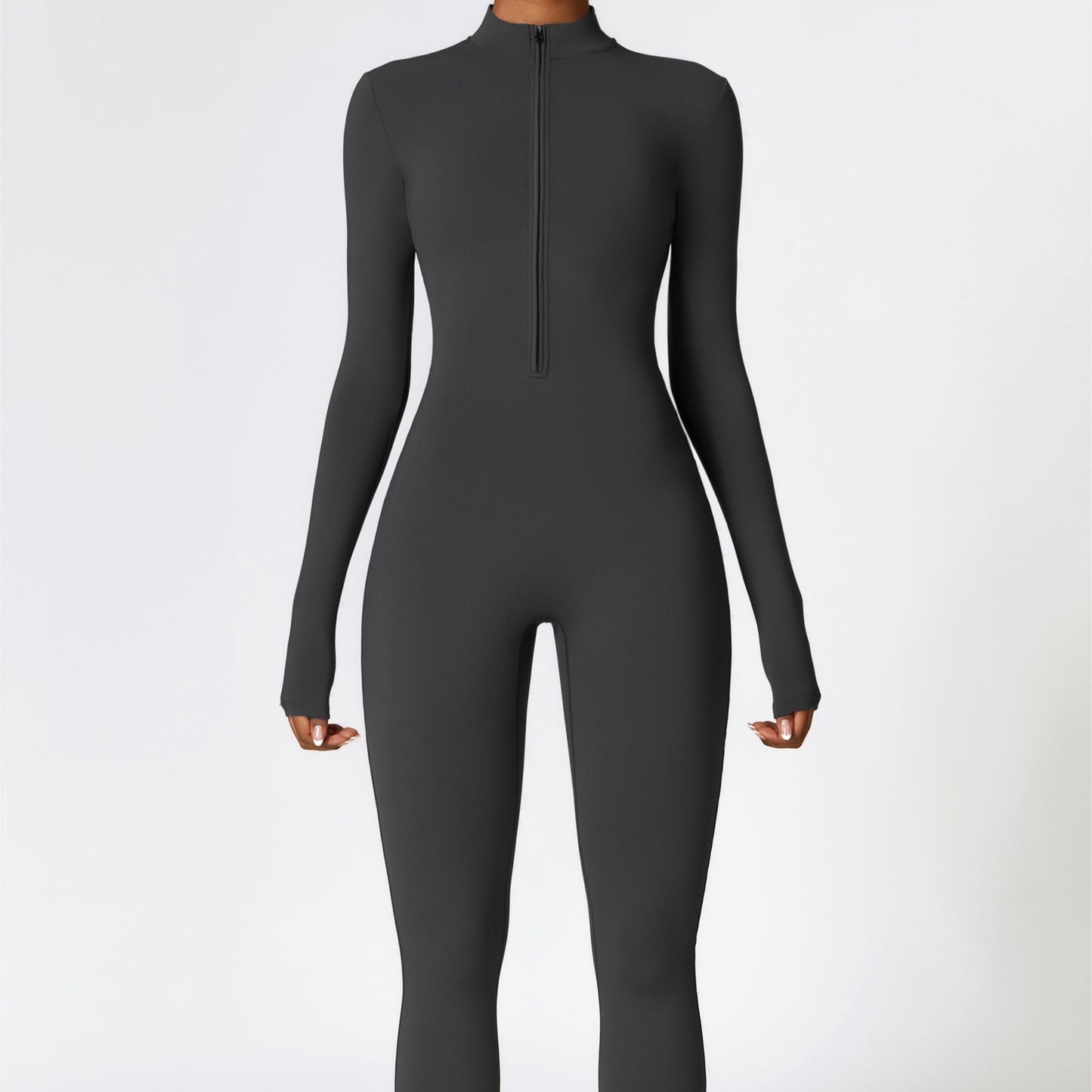 Fleece-Lined Half-Zip Active Jumpsuit
