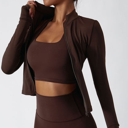 Mock Neck Zip-Front Track Jackets