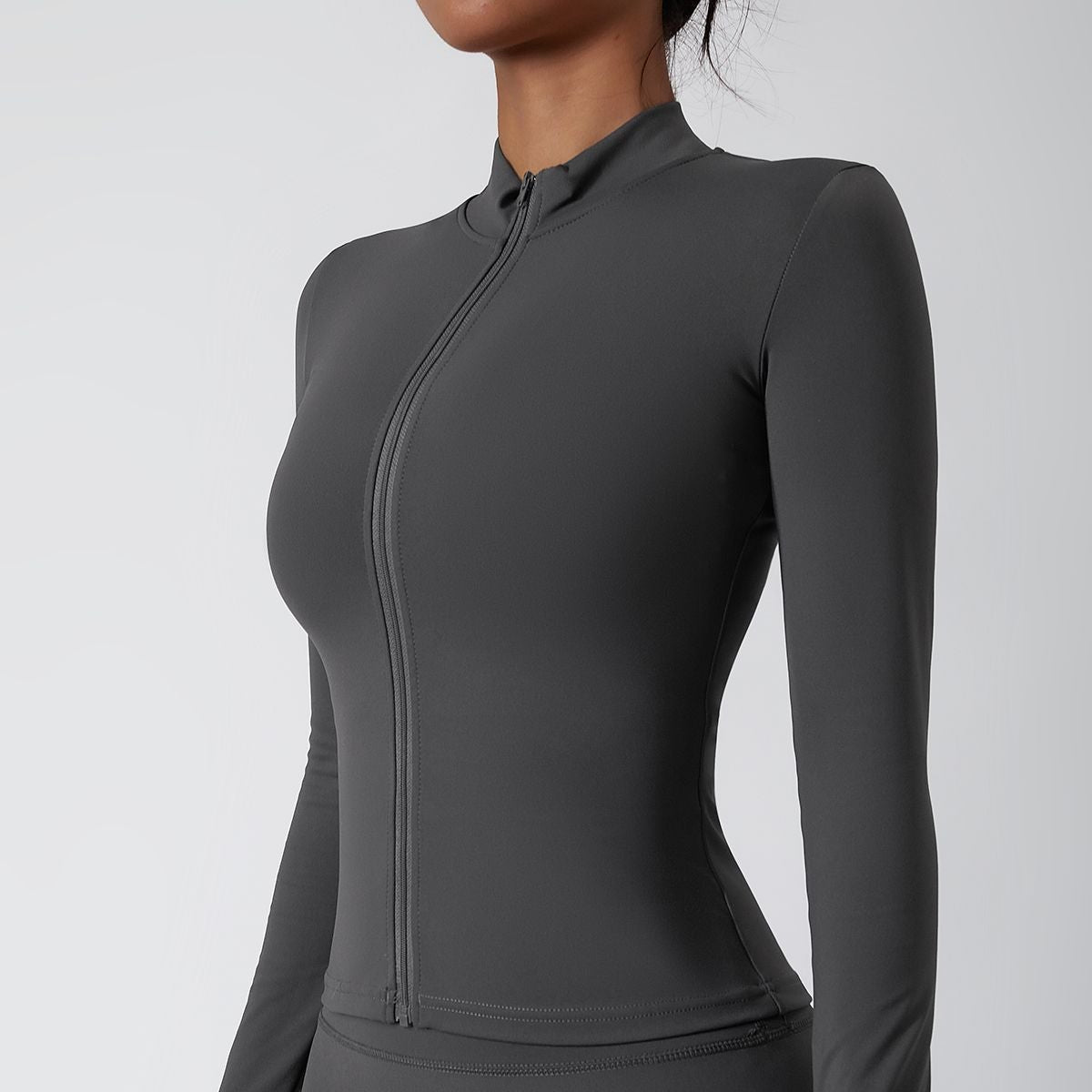 Mock Neck Zip-Front Track Jackets