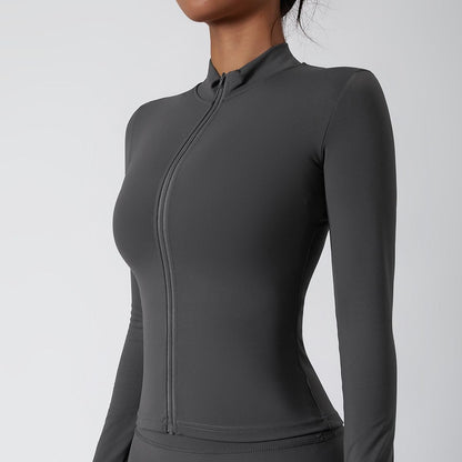 Mock Neck Zip-Front Track Jackets