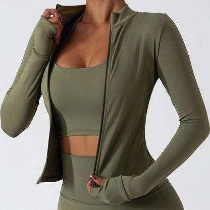 Mock Neck Zip-Front Track Jackets