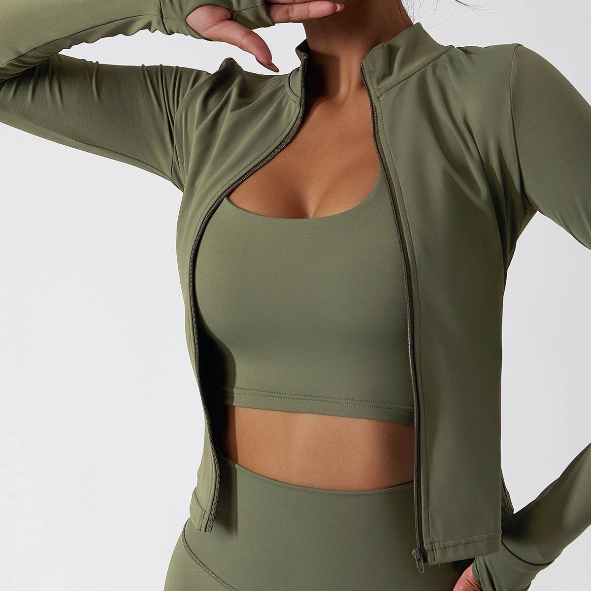 Mock Neck Zip-Front Track Jackets