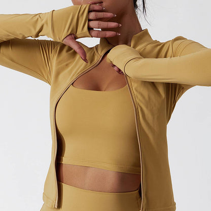 Mock Neck Zip-Front Track Jackets