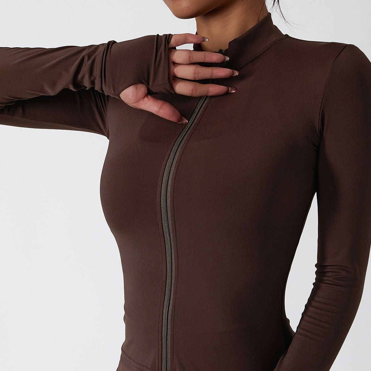 Mock Neck Zip-Front Track Jackets