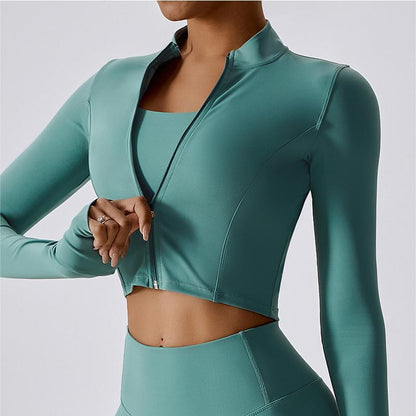 Cropped Long Sleeve Track Jacket