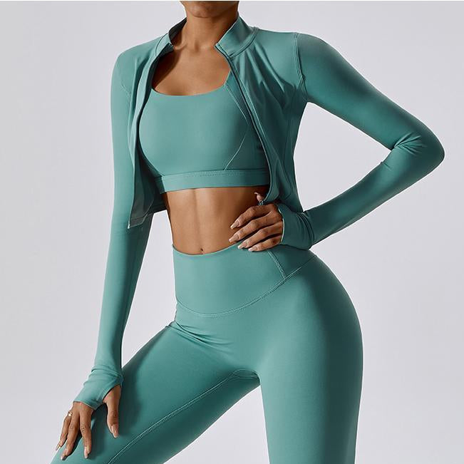 Cropped Long Sleeve Track Jacket