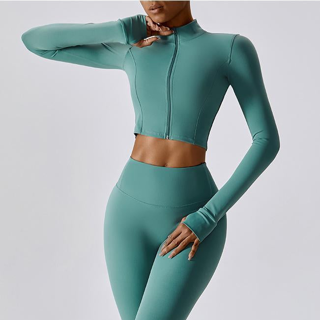 Cropped Long Sleeve Track Jacket