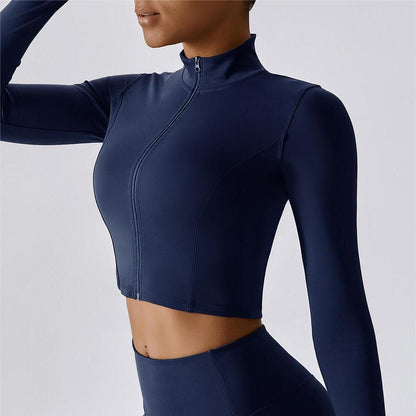 Cropped Long Sleeve Track Jacket