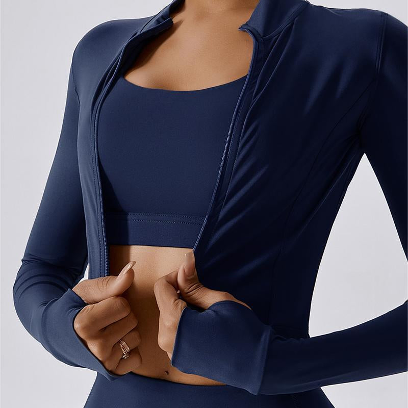 Cropped Long Sleeve Track Jacket