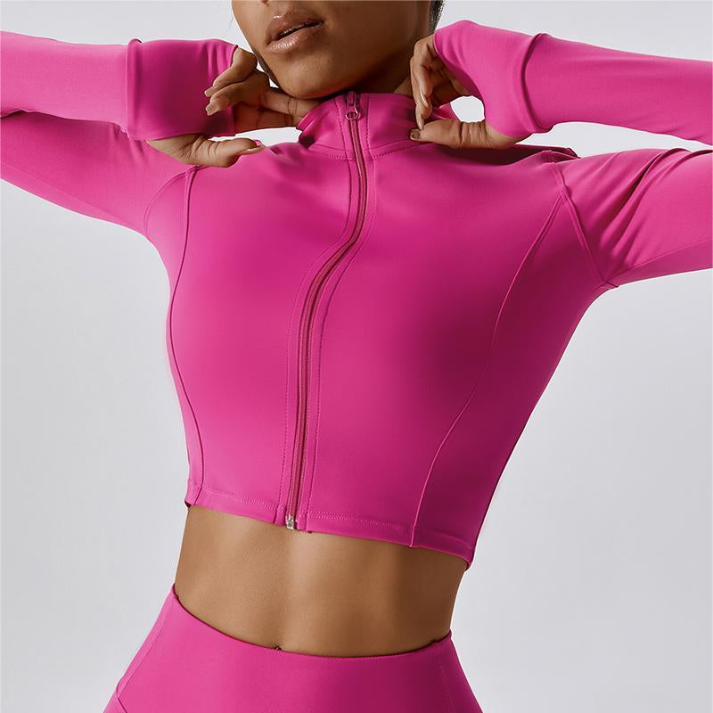 Cropped Long Sleeve Track Jacket