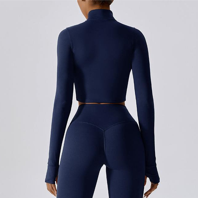 Cropped Long Sleeve Track Jacket