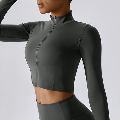 Cropped Long Sleeve Track Jacket