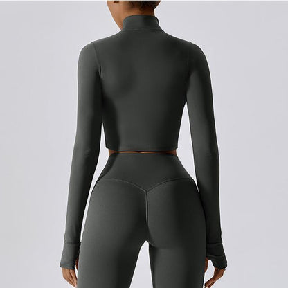 Cropped Long Sleeve Track Jacket