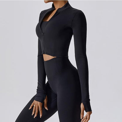 Cropped Long Sleeve Track Jacket