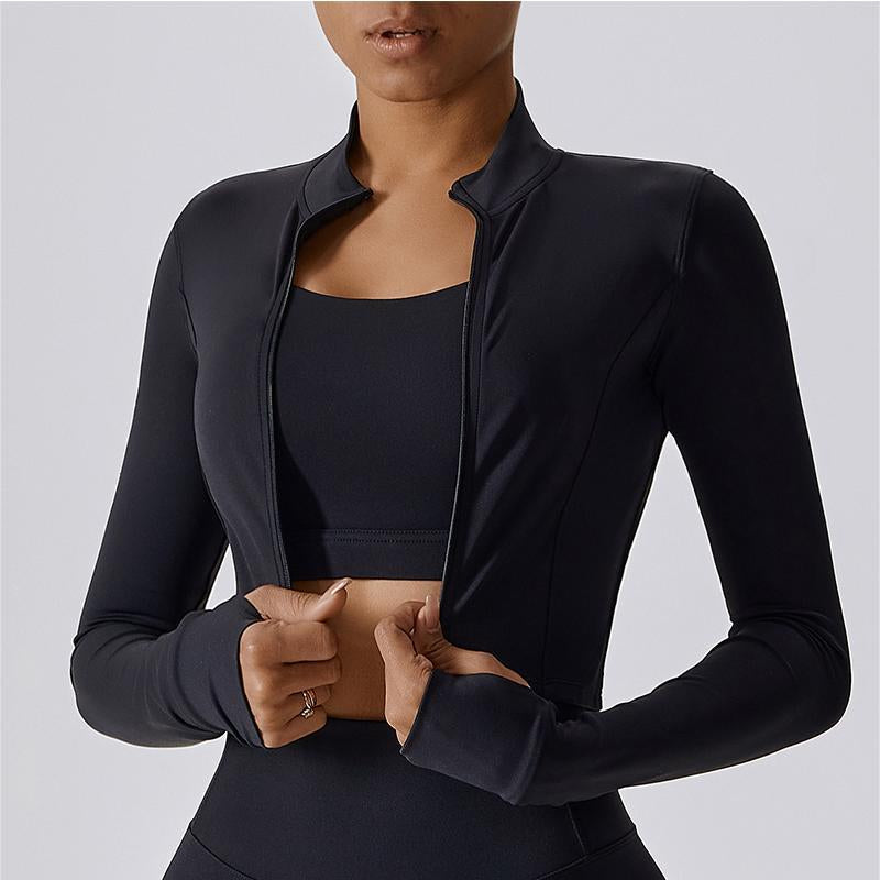 Cropped Long Sleeve Track Jacket