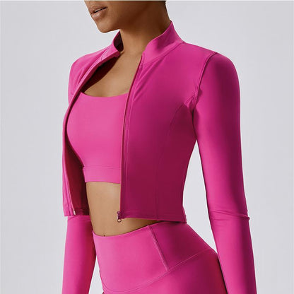 Cropped Long Sleeve Track Jacket