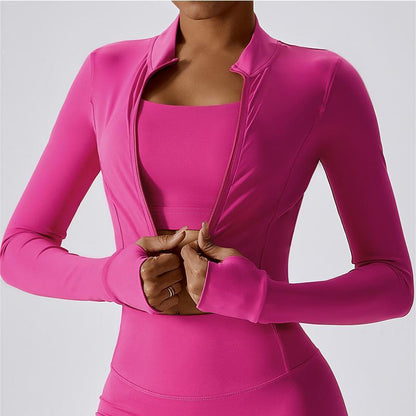 Cropped Long Sleeve Track Jacket