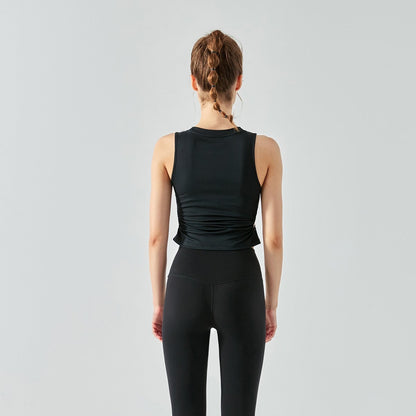 Ribbed Crop Tank Tops Side Cutout