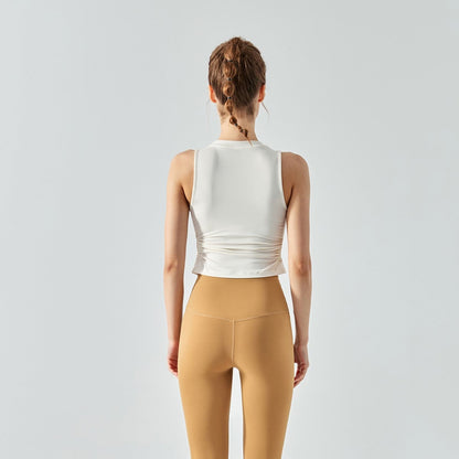 Ribbed Crop Tank Tops Side Cutout