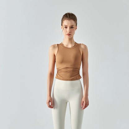 Ribbed Crop Tank Tops Side Cutout