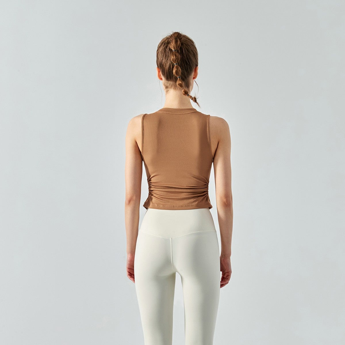 Ribbed Crop Tank Tops Side Cutout