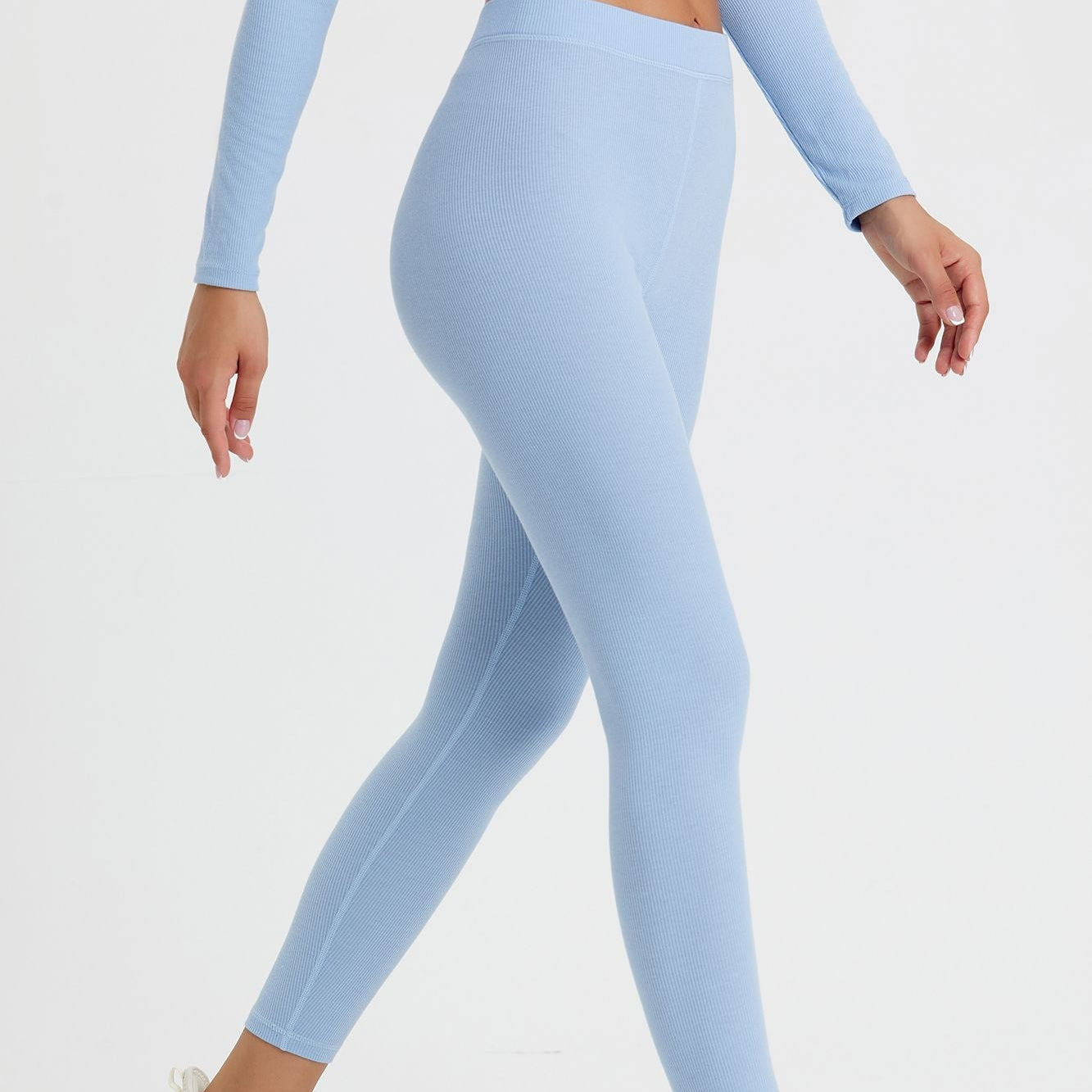 Ribbed Mid-Waist Workout Leggings