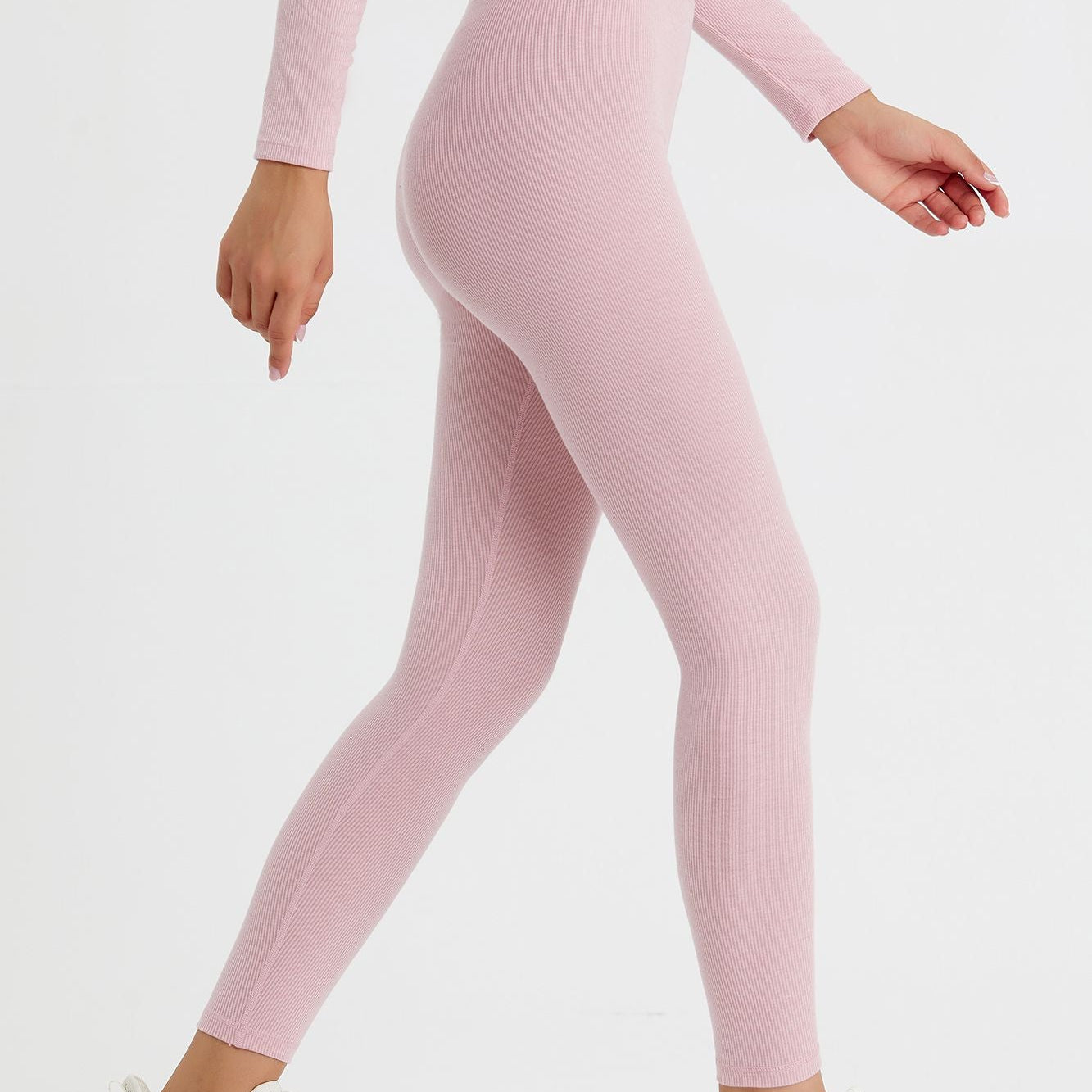 Ribbed Mid-Waist Workout Leggings