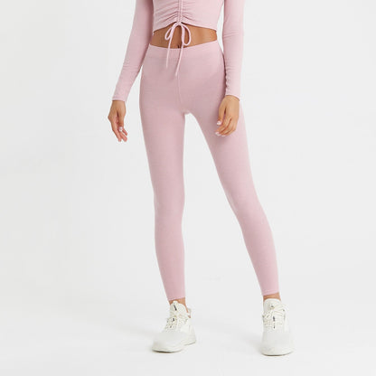 Ribbed Mid-Waist Workout Leggings