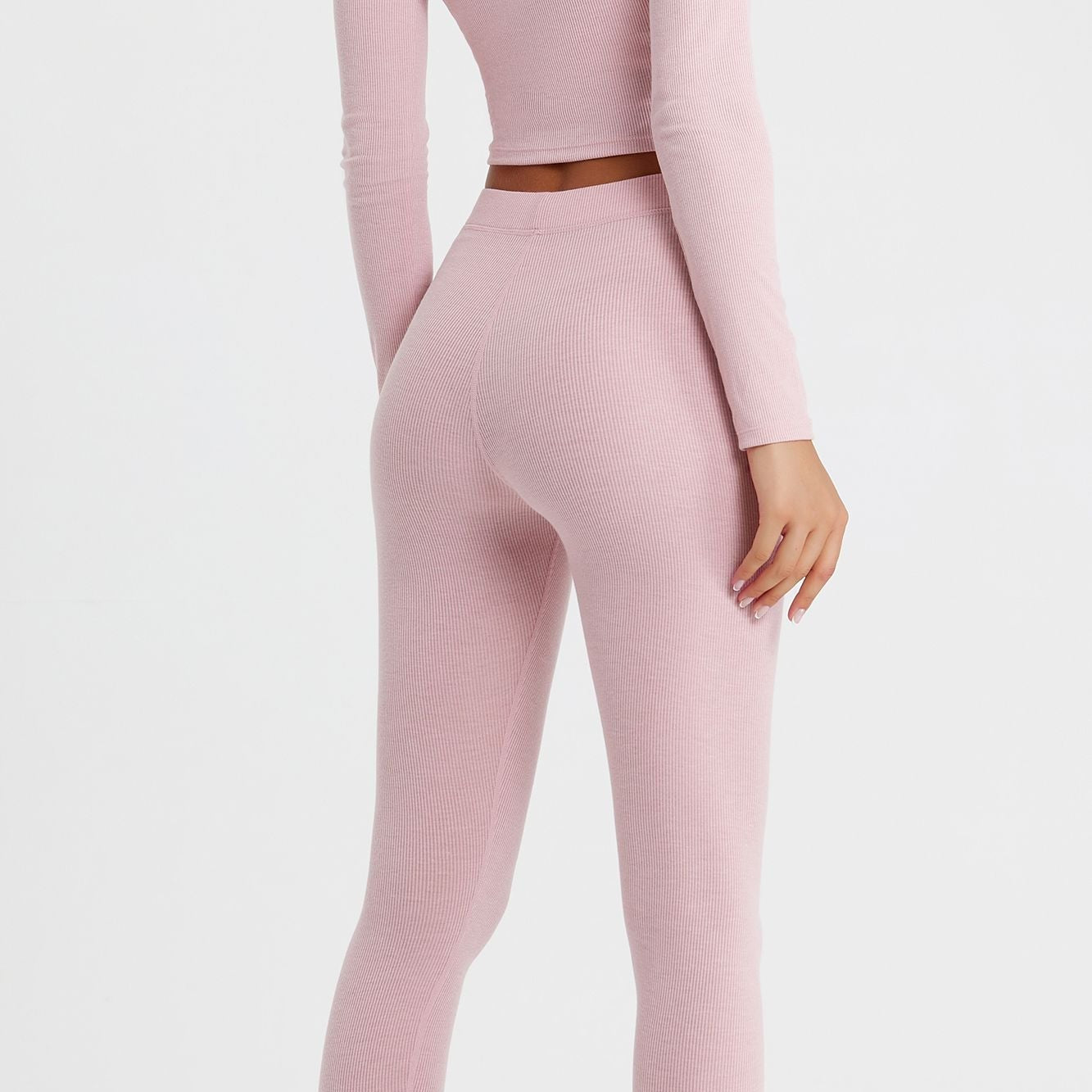 Ribbed Mid-Waist Workout Leggings