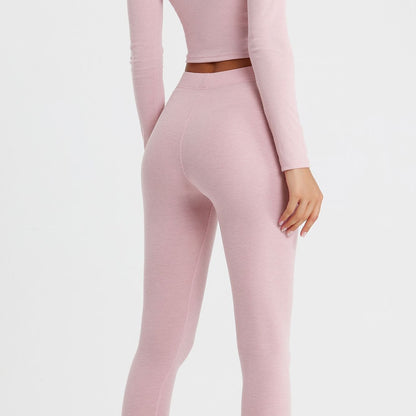 Ribbed Mid-Waist Workout Leggings