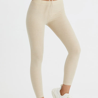 Ribbed Mid-Waist Workout Leggings