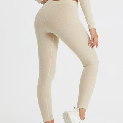Ribbed Mid-Waist Workout Leggings