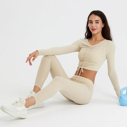 Ribbed Mid-Waist Workout Leggings