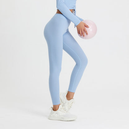 Ribbed Mid-Waist Workout Leggings