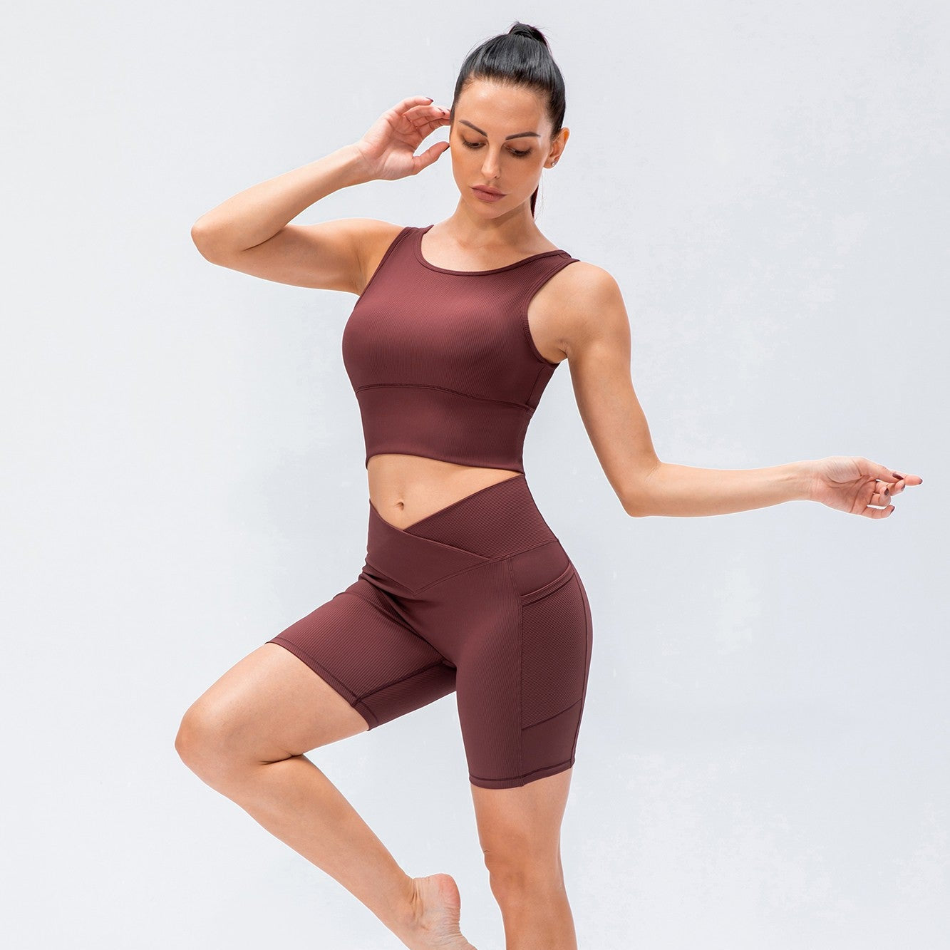 Ribbed Reversible Crop Tank Top