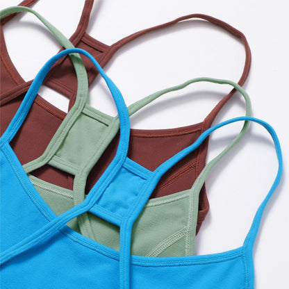 Scoop Neck Strappy Open Back Active Jumpsuit